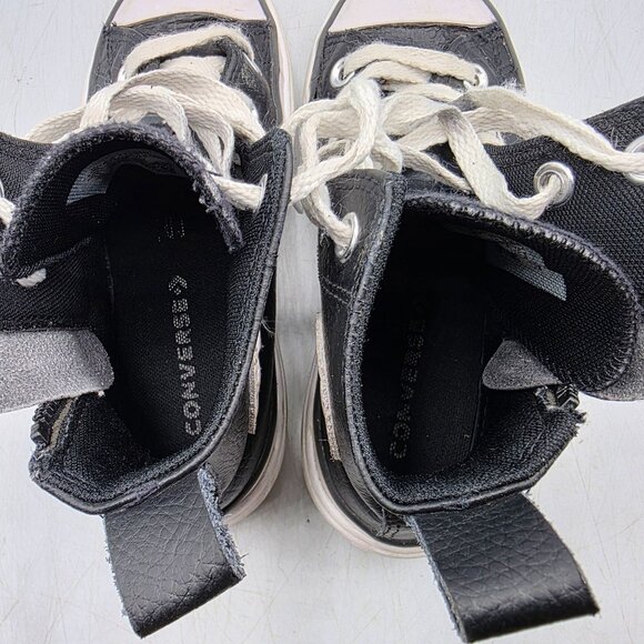 Converse Chuck Taylor All Star Lugged Lift Kids Size 1.5 Black White Shoes Zip - Picture 5 of 9